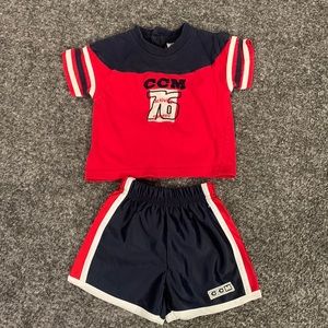 Cute Vintage CCM Baby 12 months 1 year set outfit jersey shorts